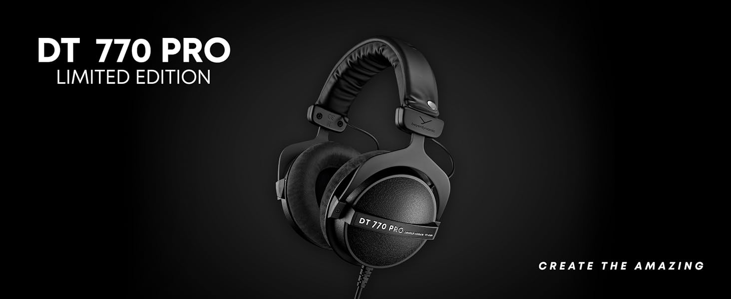 Накладні навушники beyerdynamic DT 770 PRO, закриті, дротові, 250 Ом, чорні