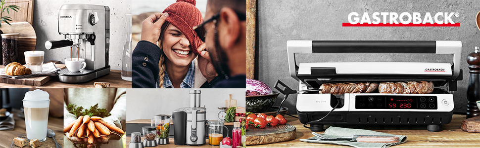 Міні-піч GASTROBACK Bake & Grill з конвекцією, 26 л, 5 функцій, Cool Touch, камінь для піци, дека, решітка, шампур