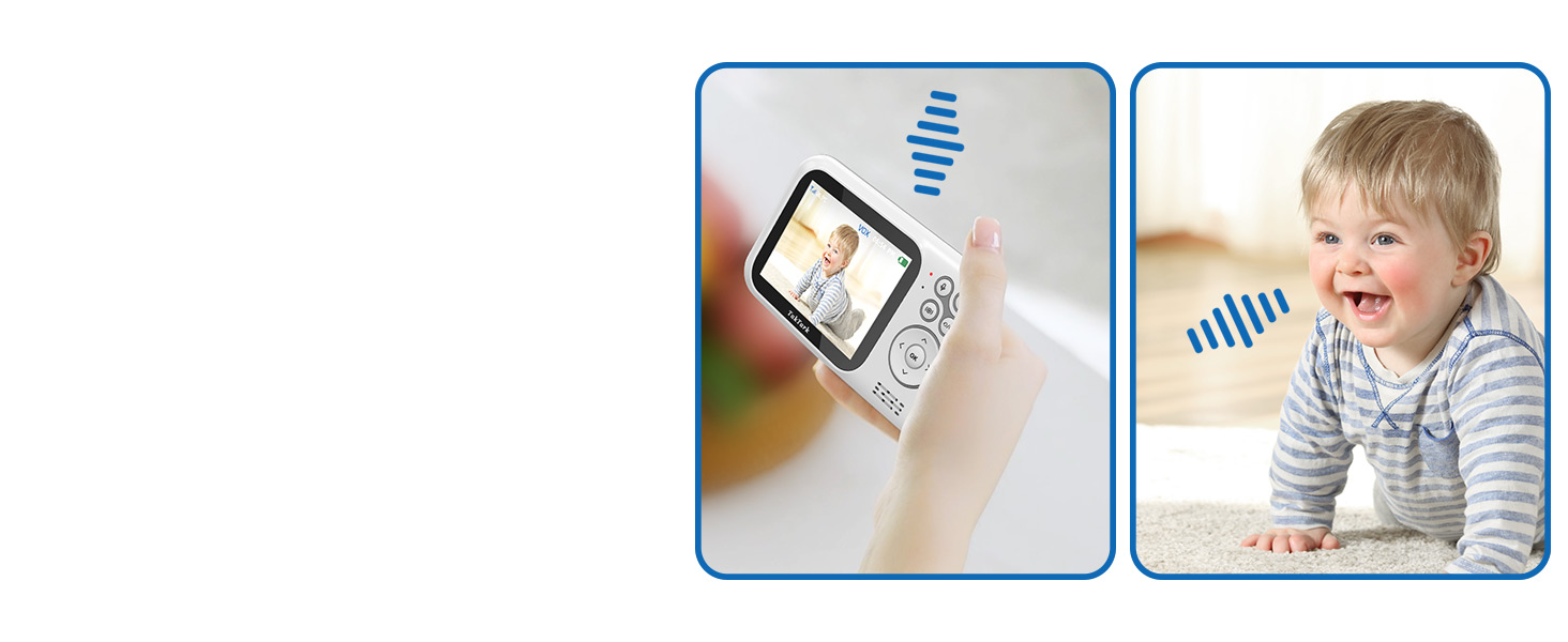 Відеоняня TakTark з камерою та монітором 3.2'', дитячий відеомонітор з зумом, функцією VOX, двостороннім зв'язком, нічним баченням та термометром