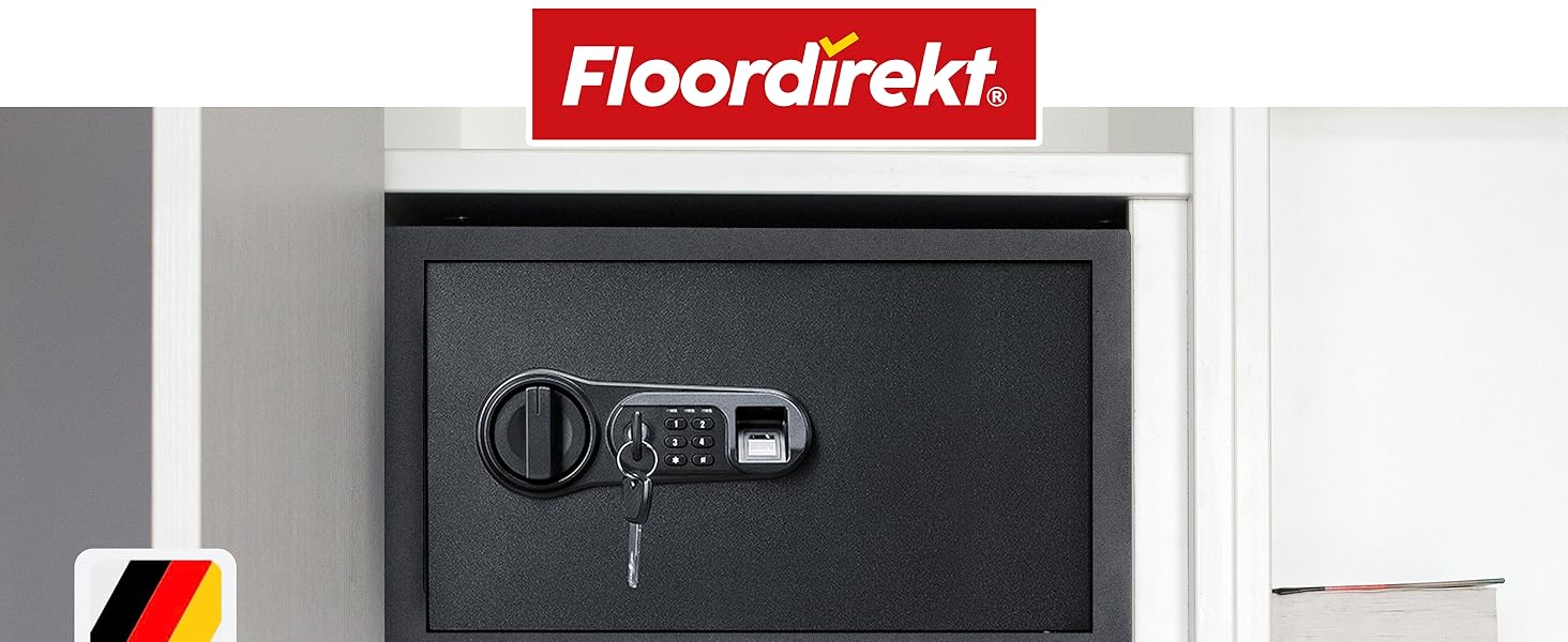Мобільний сейф Floordirekt Tresor Grasberg: захист для дому, 20x31x20 см, антрацит, електронний та комбінаційний замок, настінний сейф з болтами та ключем