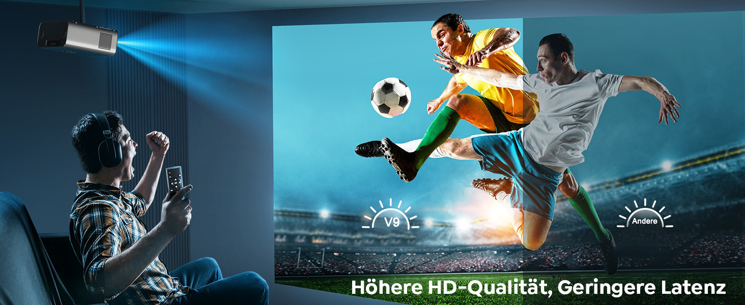 YABER Beamer Heimkino Projektor: 1080P Full HD, підтримка 4K, автофокус та корекція Keystone