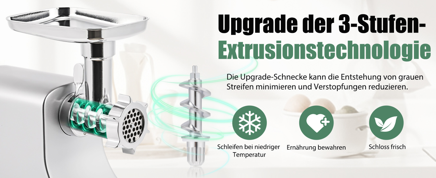 Електрична м'ясоподрібнювач Huanyu 2800W з насадкою для ковбас - багатофункціональна кухонна машина для дому та професійного використання