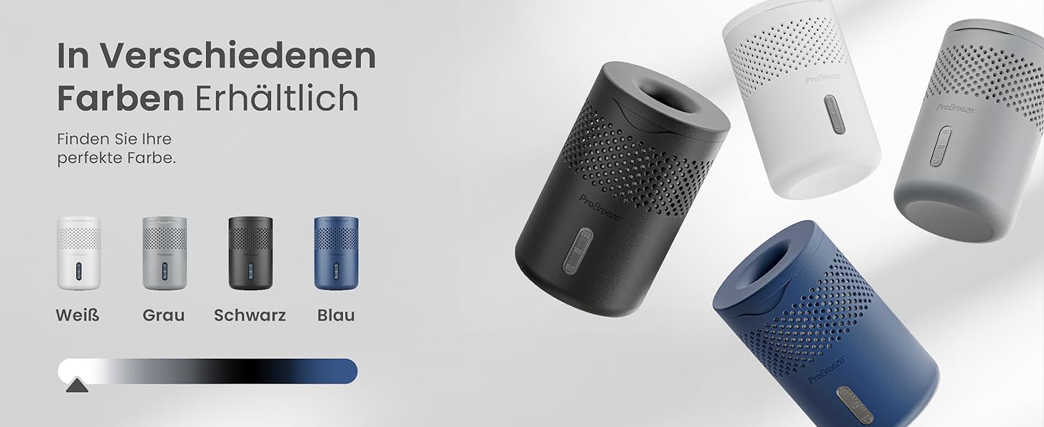 Зволожувач повітря Pro Breeze Osmo – безшумний, з можливістю поповнення – для дому, спальні, шафи, авто – міні-зволожувач без живлення – таблетка 700г (до 100 днів) сірий