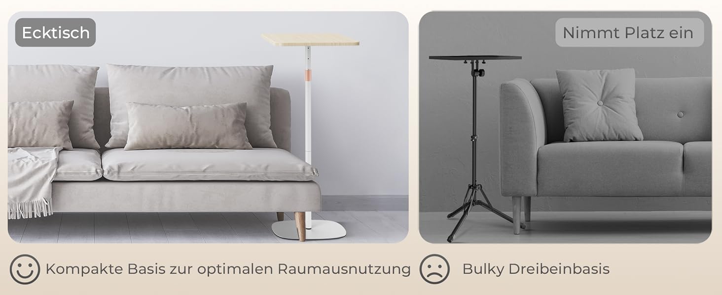 Регульований підставка для ноутбука, мобільний столик для дому, офісу та школи, білий