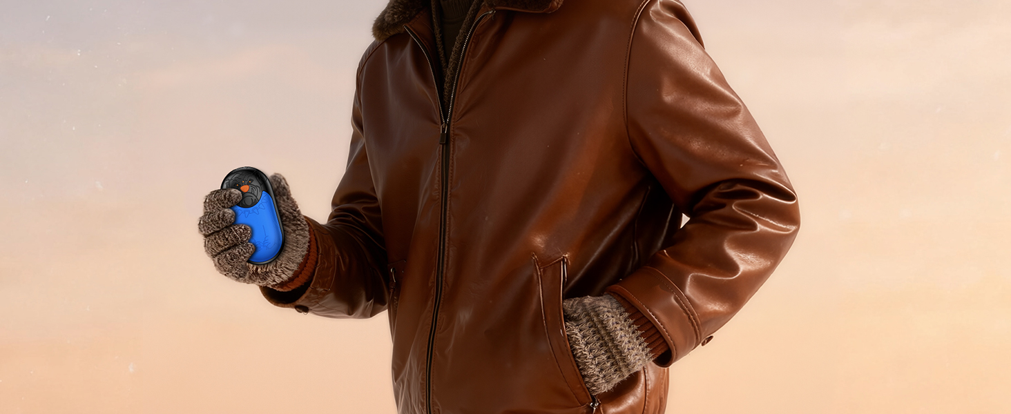 Електричний гріє для рук 2 шт. | Перезарядний кишеньковий гріє з 3 режимами, 6000mAh для жінок, чоловіків, кемпінгу, полювання, гольфу, блакитний