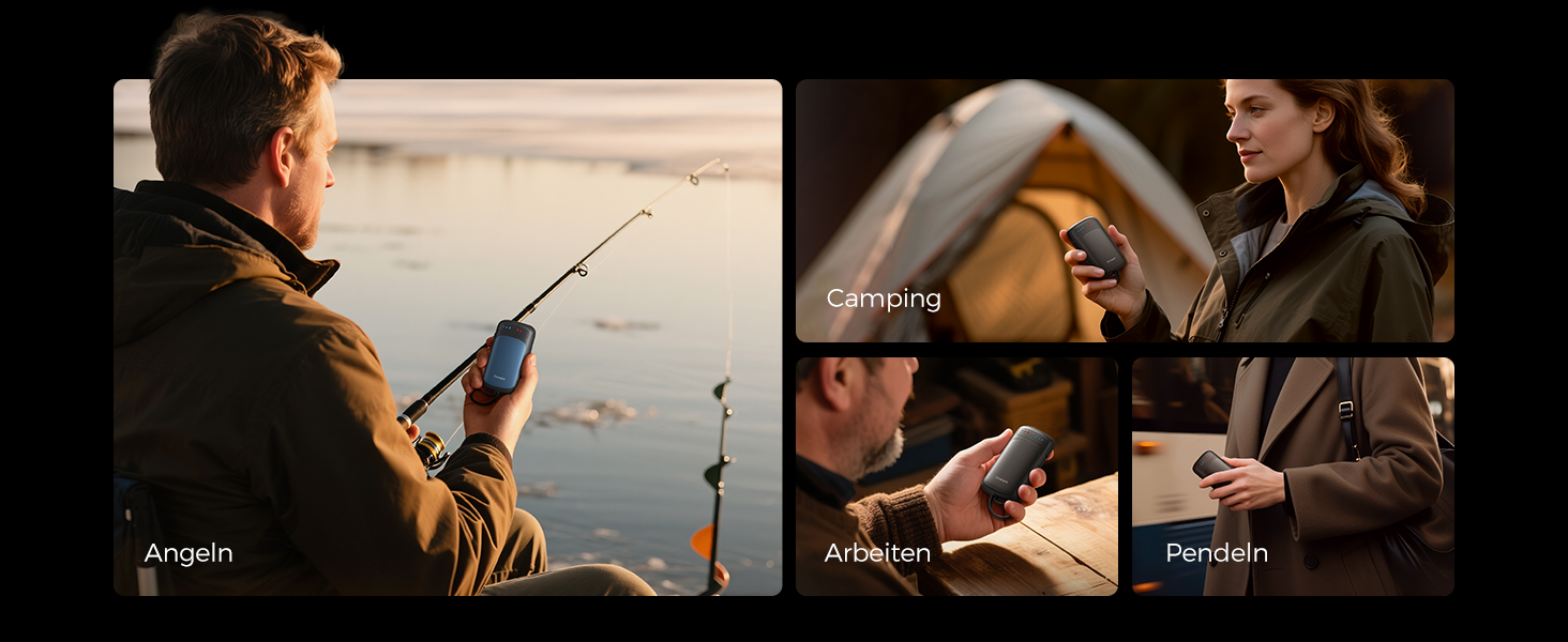 Електричні грілки для рук OCOOPA DuoHeat UT5 - чорні, для кемпінгу, полювання, подорожей, подарунок для чоловіків