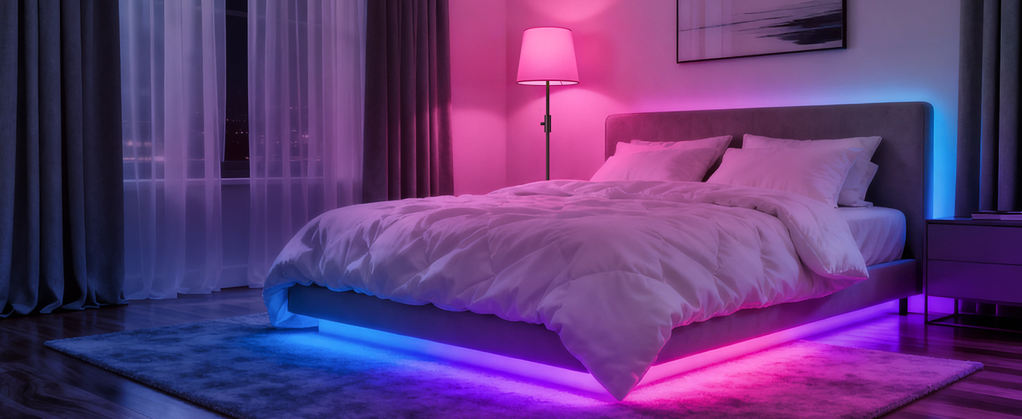 Світлодіодна торшер DUSKTEC RGB для вітальні, смарт-лампа з димером, керування через APP, тепле та холодне біле світло, 10W, 1200LM, аркова лампа для читання, приліжкова лампа