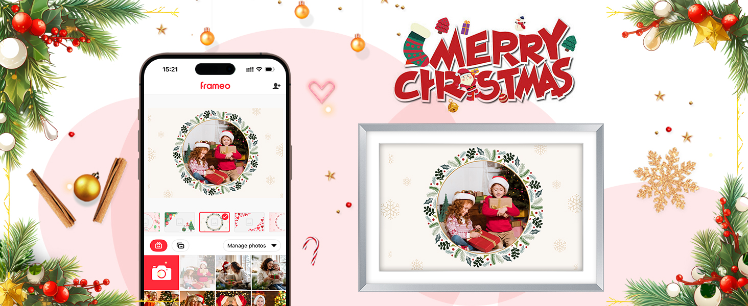 Цифровий рамка для фотографій з дерева, Wi-Fi, 32GB, 10.1 дюйма, IPS сенсорний екран, Frameo APP, подарунок, дуб (срібло)