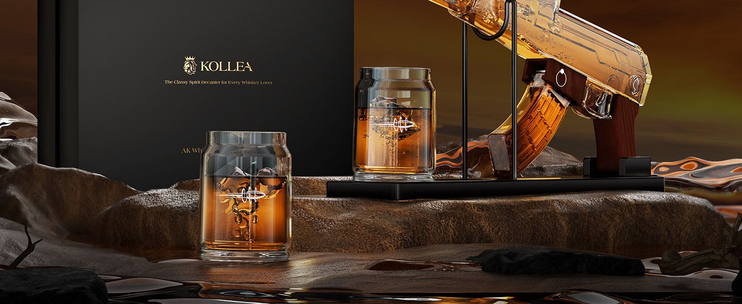 Набір для віскі Kollea: декантир та дозатор, 190 мл + 520 мл, унікальний подарунок для чоловіків