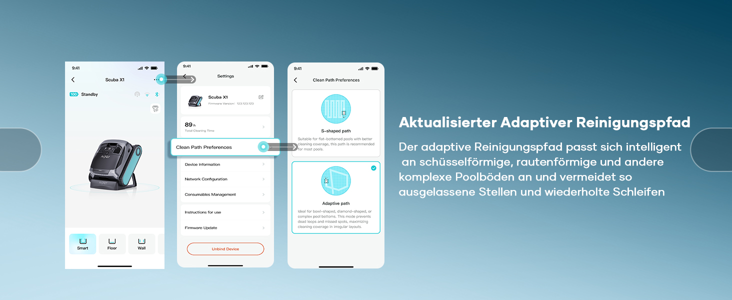 Робот-пилосос для басейну AIPER Scuba X1 з Wi-Fi, 25200 л/год, фільтр 3 мкм, для вбудованих басейнів, синій