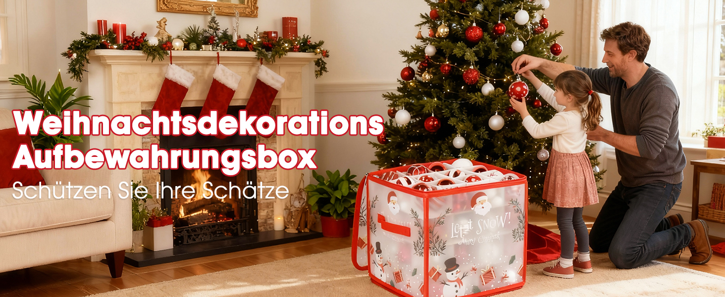 Органайзер для прикрас на ялинку Flow Fire: коробка для зберігання 2 шт., 64 відділення, під ялинкові кулі 7 см