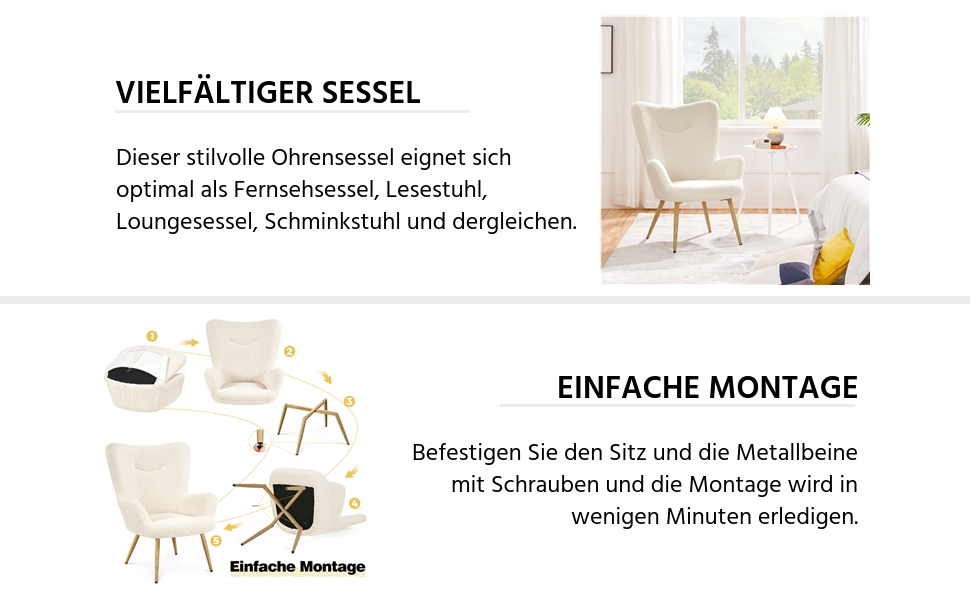 Крісло-мішок Yaheetech з поліестеру, крісло для телевізора, крісло-релакс, біле