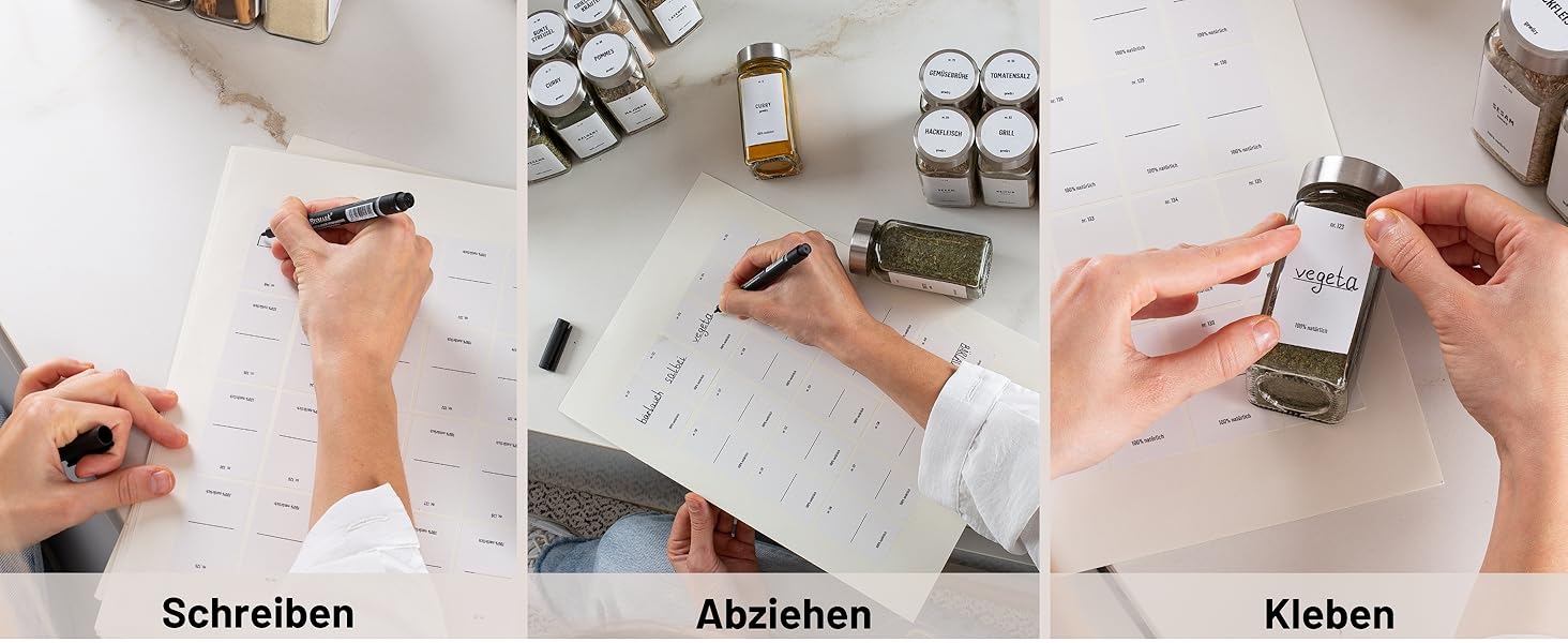 Набір скляних банок для спецій Deco haus® (12 шт.) - організоване зберігання спецій