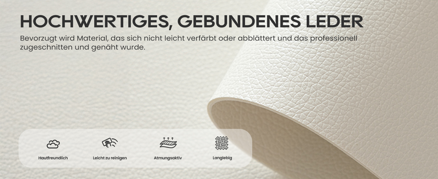 Крісло для офісу Colamy: ергономічне крісло з дихаючої шкіри, підголівник, регульовані підлокітники та м'яке сидіння з пружинним блоком, для дому та офісу (слонова кістка)