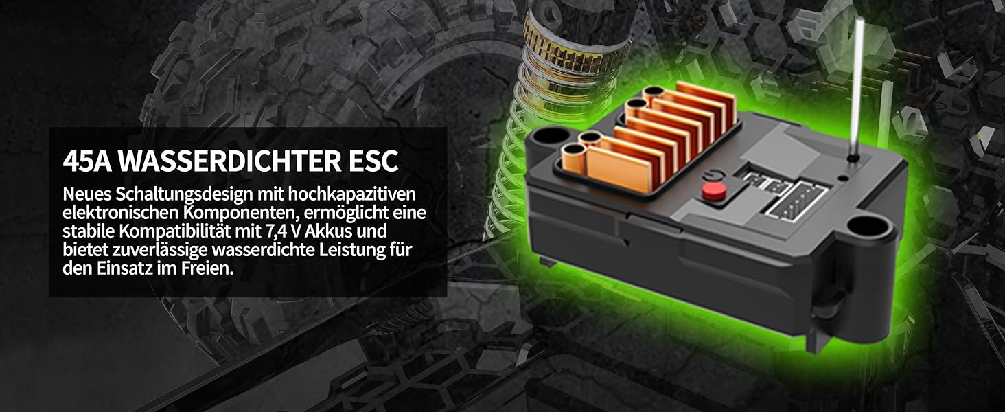 Радіокерований позашляховий електро-трак 1/10, 18 дюймів, 45+ км/год, 2 акумулятори 2600 mAh, для дорослих та дітей