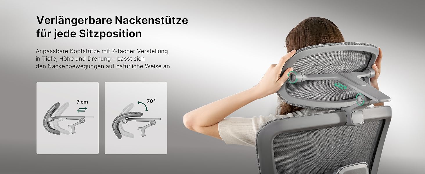 Офісний стіл HINOMI H2 Pro з ергономічною підтримкою попереку, регульованою підголівником та підлокітниками, до 150 кг, дихаюча сітка, поворотний крісло для дому та офісу, сірий