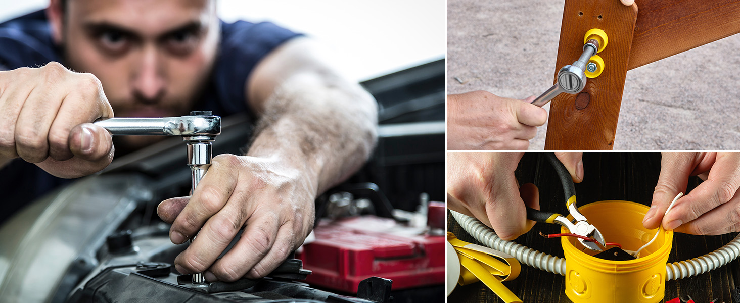 Набір інструментів 95 предметів у пластиковому кейсі Werkzeugkoffer: викрутки, головки, тріскачки для дому, авто, гаража (жовтий)