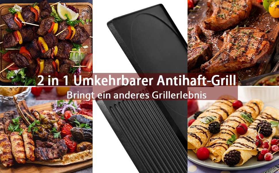 Раглеті гриль Cusimax з регульованою температурою та антипригарним покриттям для 8 осіб (1500W)