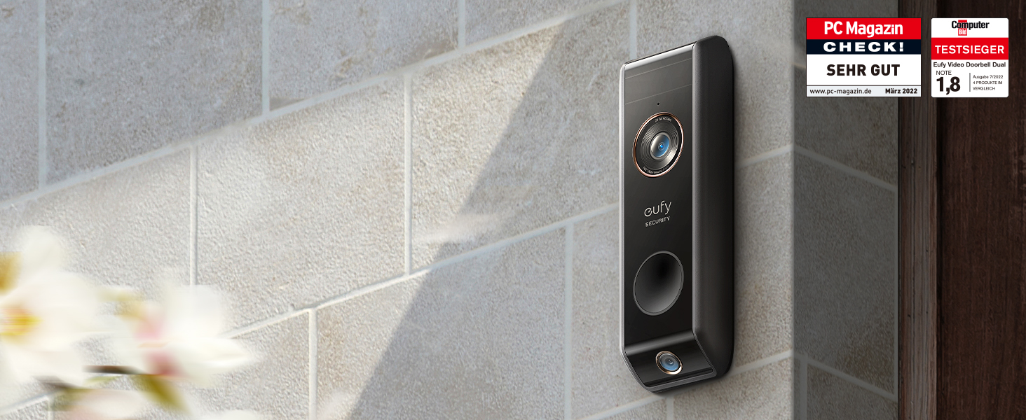 Відеодзвінок eufy Security S330 з камерою та Homebase: 2K, безкоштовне зберігання, нічний режим, датчик руху, розпізнавання пакунків