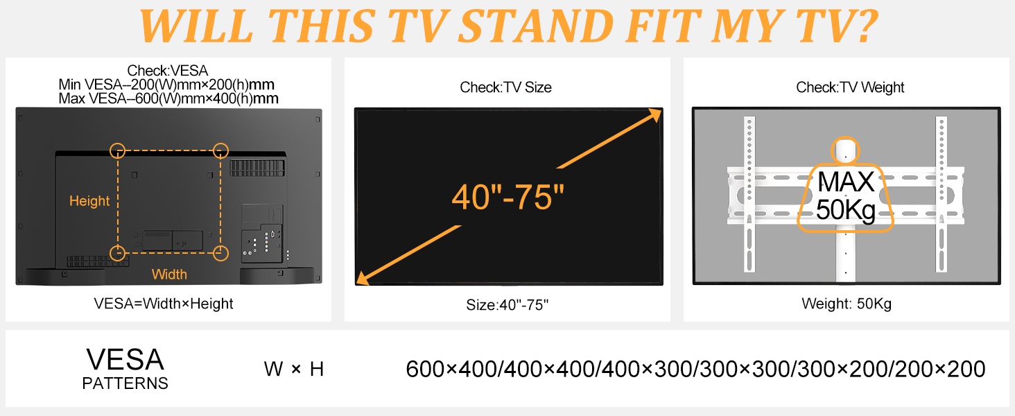 Підставка для телевізора Unho з регульованою висотою, біла, на коліщатках, для екранів 40-75 дюймів, VESA 600x400 мм, до 50 кг