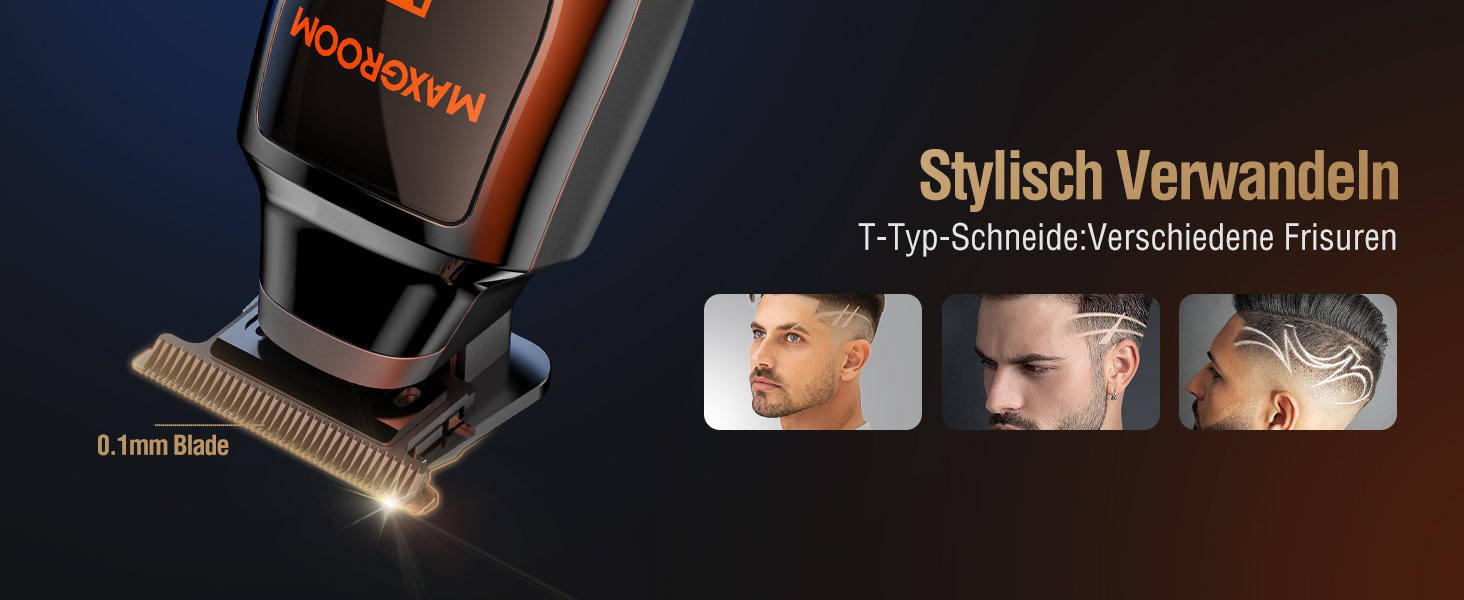 Машинка для стрижки волосся MAXGROOM Profi Set 9000 об/хв з керамічними лезами, чорна. Акумуляторна, з LED-дисплеєм, для стрижки та моделювання
