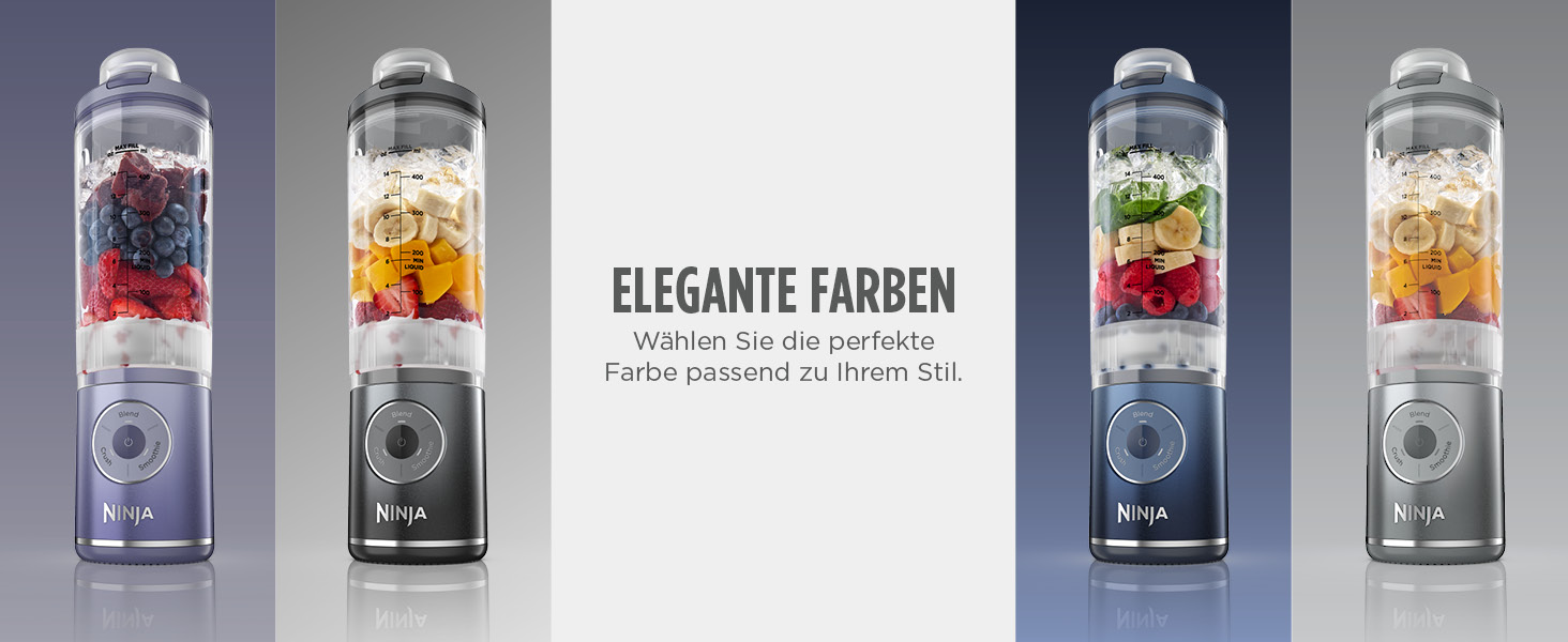 Портативний блендер Ninja Blast Max: 570 мл, акумулятор, чаша та кришка, 3 функції, для смузі та протеїнових коктейлів BC251EULD