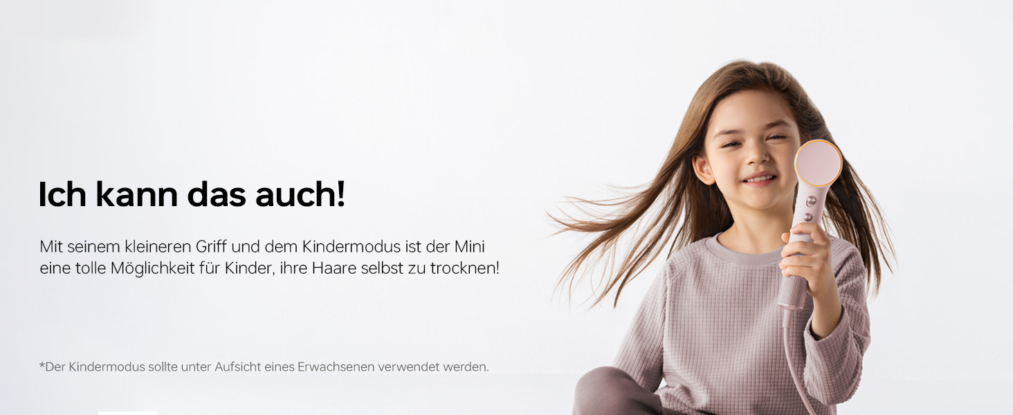 Компактний фен для волосся Laifen Mini з безщітковим мотором 110 000 об/хв та іонізацією, швидке сушіння, низький рівень шуму, колір: рожевий