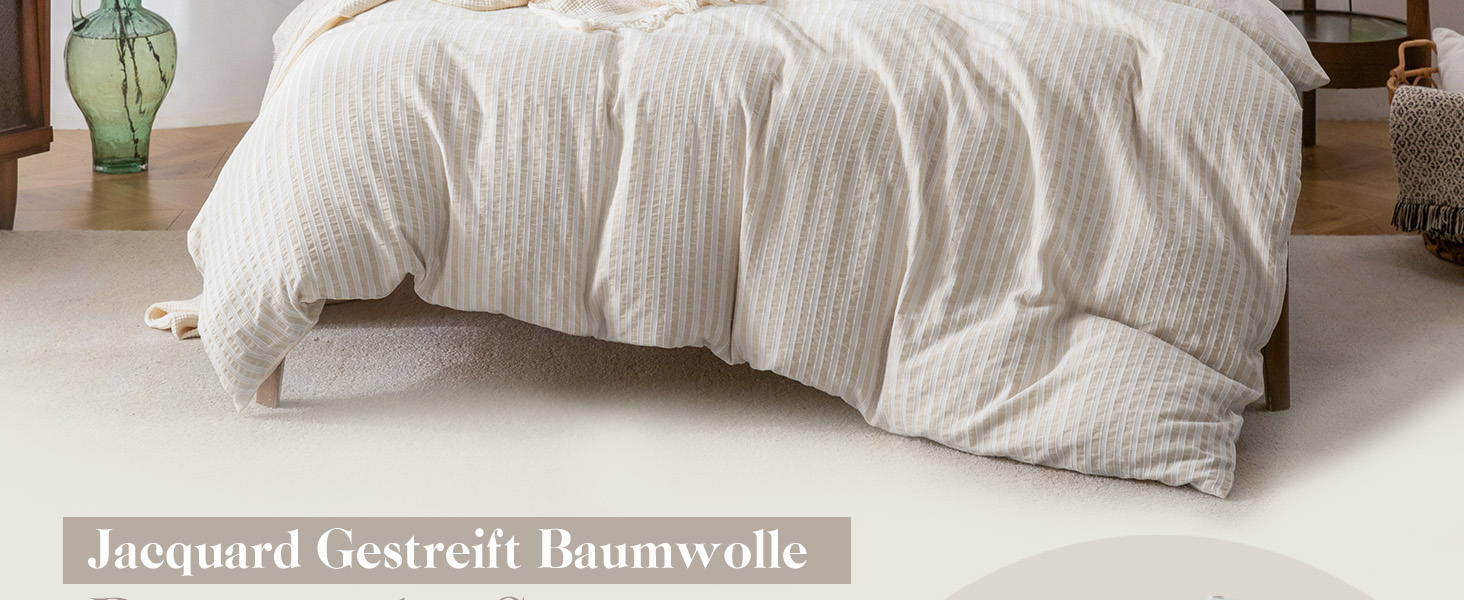 Набір постільної білизни SOULFUL 200x200, бавовна, смужка, жаккард, бавовна преміум-якість, сертифікат Öko-Tex 100, джинсовий блакитний (льон-сірий & білий), 2 шт. 40x80 см