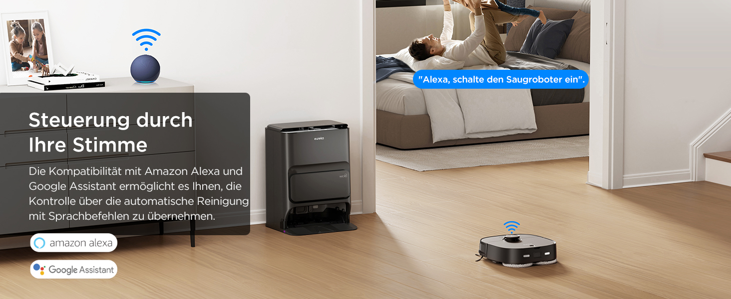 Робот-пилосос EUREKA J12 Ultra з функцією миття підлоги (самостійне очищення, миття та сушка), потужність всмоктування 5000Pa, обертова функція миття, Dual-LiDAR навігація, 3D уникнення перешкод, білий (чорний)