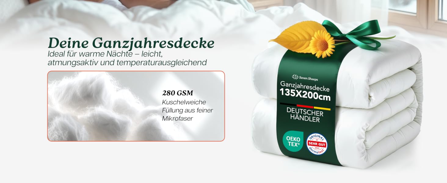 Літня ковдра Premium Duvet 135x200 см, гіпоалергенна всесезонна ковдра для сну