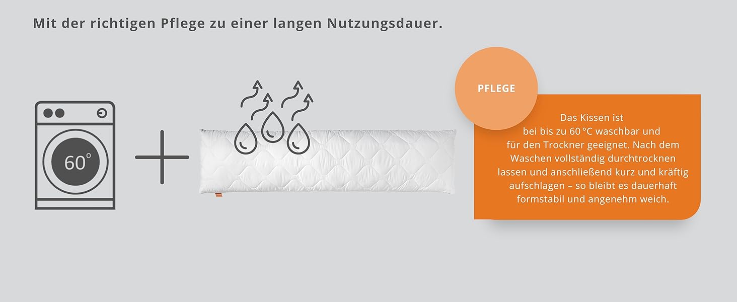 Подушка для сну на боці sleepling (Body Pillow) 40 x 145 см, м'яка мікрофібра, гіпоалергенна, Ökotex, з наволочкою