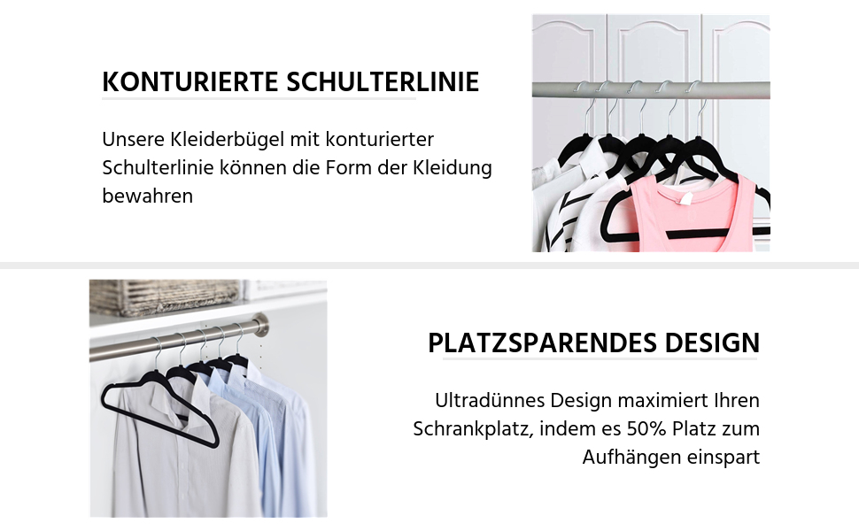 Вішалки для одягу Yaheetech 100 шт. - вішалки для костюмів, чорні, з поворотним гачком 360°