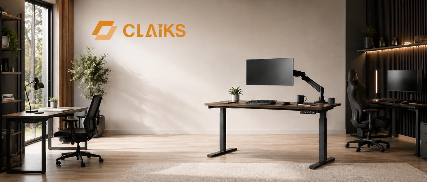 Кутовий офісний стіл Claiks L-подібної форми з 4 ящиками, USB-зарядкою та розеткою, 140x80 см, білий