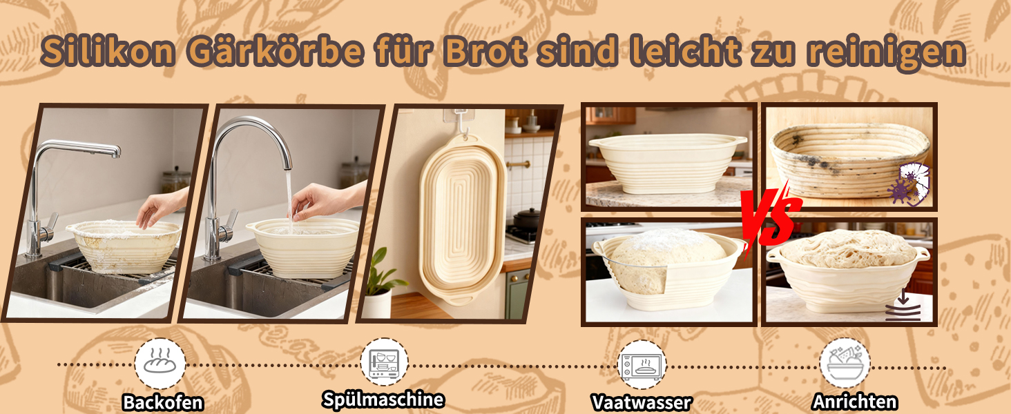 Набір для приготування закваски Daity: 12 предметів для випікання хліба, з підігрівачем, овальний гніт для підйому тіста 28см з силікону, для початківців та професіоналів