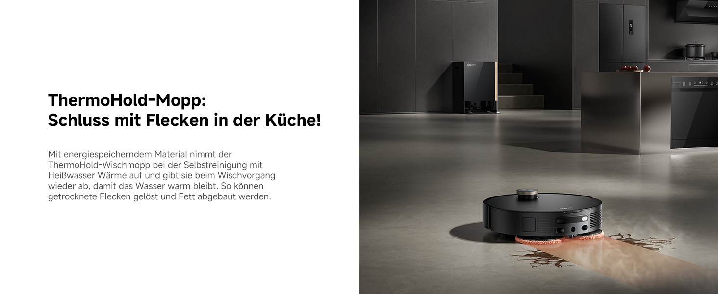 Робот-пилосос Mova V50 Ultra Complete з функцією миття, 24000 Па, подолання перешкод 6 см, навігація Liftable+RGB AI+LED, 80°C гаряча вода, 63°C самостійне сушіння, DuoSolution System, щітка Tricut (Mobius 60)