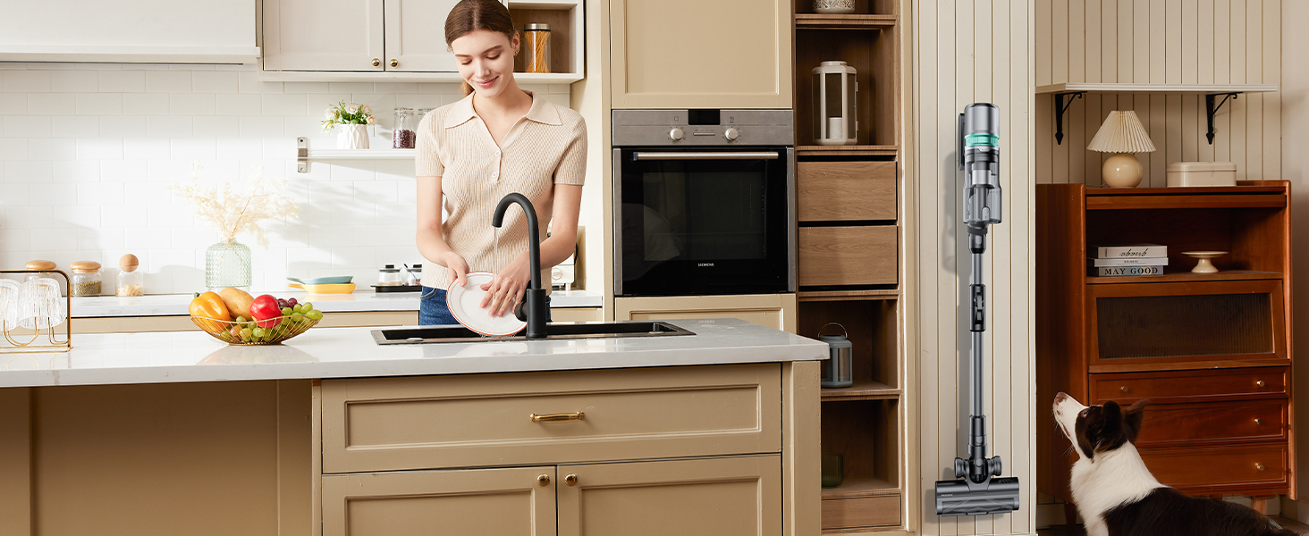 Бездротовий пилосос Proscenic P11 Ultra: потужний, легкий, з акумулятором 50 хвилин, сенсорний екран, антизаплутування, для дому, авто та видалення шерсті тварин (сірий)