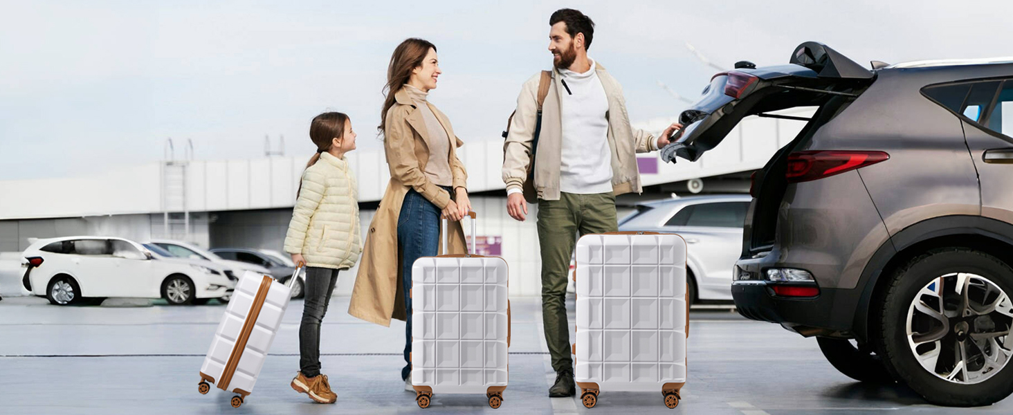 Набір валіз KONO 4 шт. з ABS-пластику з TSA замком (M, L, XL) - білий