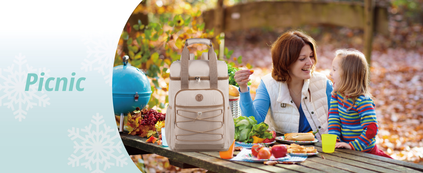 Ізольований рюкзак-холодильник з м'яким ручками – велика місткість, для пляжу, кемпінгу, пікніка, риболовлі та походів (бежевий)