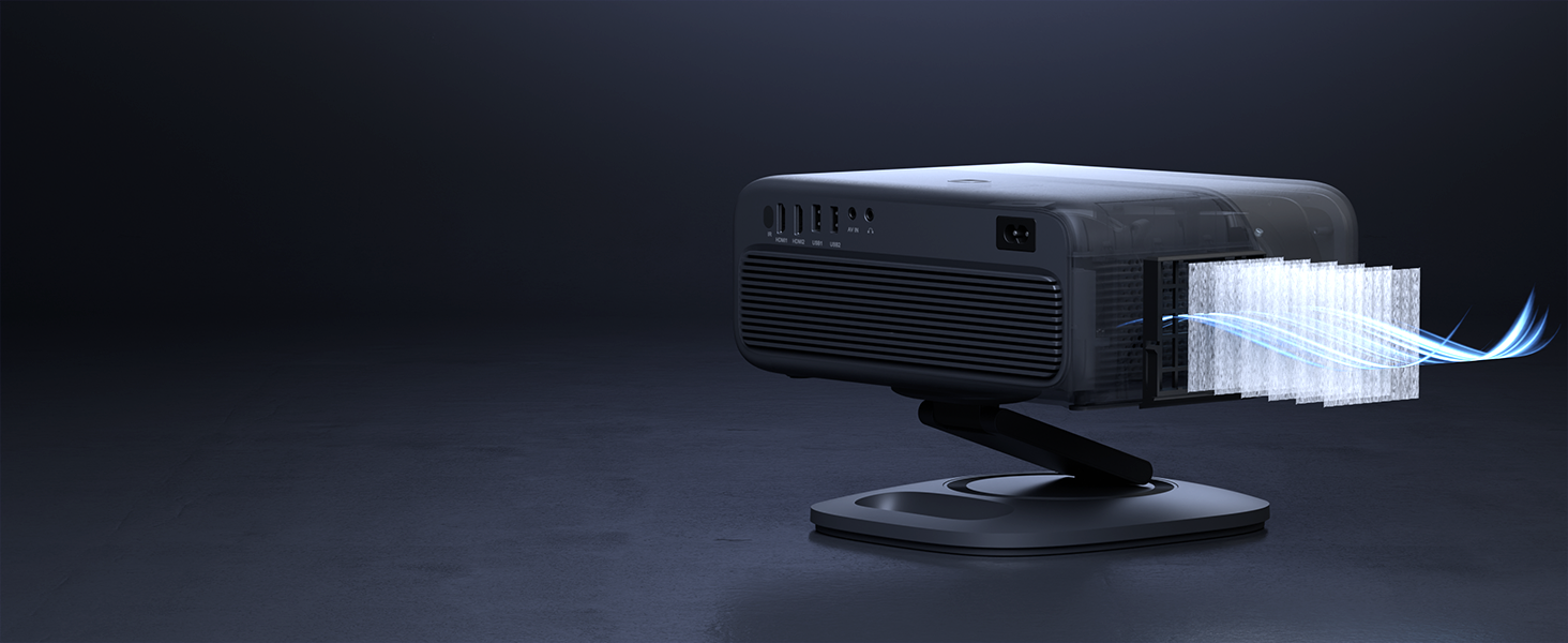 Проектор VISSPL A-28000L 4K з автофокусом та корекцією трапецеїдальних спотворень, 28000 Люмен, WiFi6, Bluetooth, Dolby Audio, Netflix, для домашнього кінотеатру та на відкритому повітрі