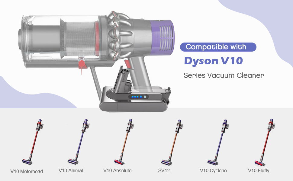 Акумулятор для Dyson V10 SV12, змінна батарея 25,2 В 3800 мАг для моделей Cyclone V10