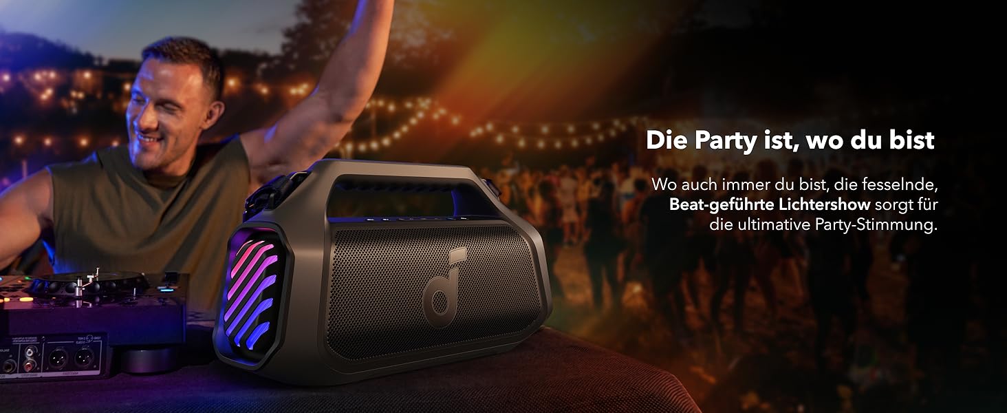 Soundcore Boom 2 Plus: Портативна Bluetooth колонка, 140W, IPX7, RGB, Power Bank, Чорний