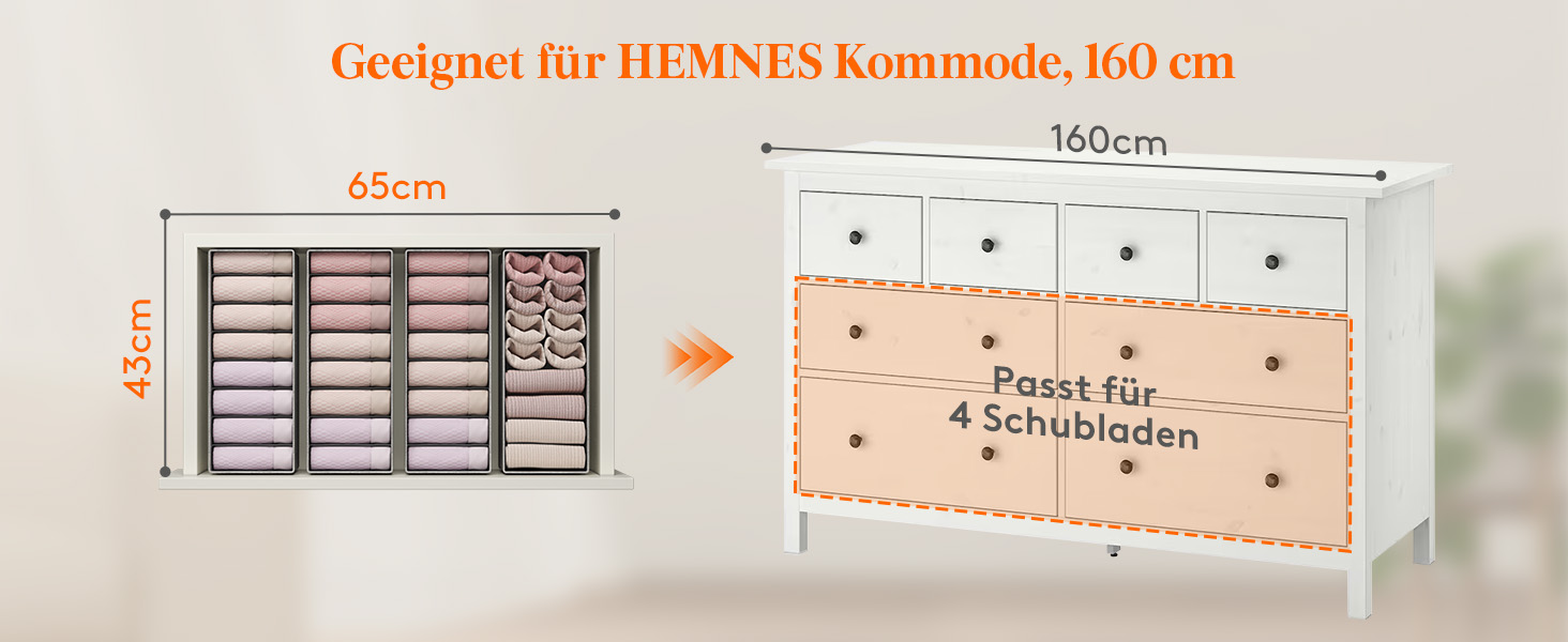 Набір Lifewit з 5 органайзерів Hemnes для комода, пеленального столика, шафи, шухляд (8 упаковок, 160см)