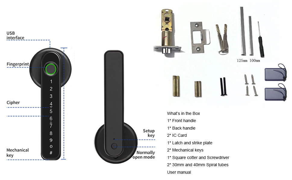 Розумний замок для дверей Fingerprint з сенсорною панеллю для дому, квартири, офісу, вхідних дверей, спальні - без ключа