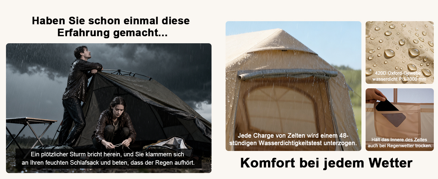 Надувний намет для кемпінгу Oxford 10 осіб - Водонепроникний, Air Glamping намет для відпочинку на природі