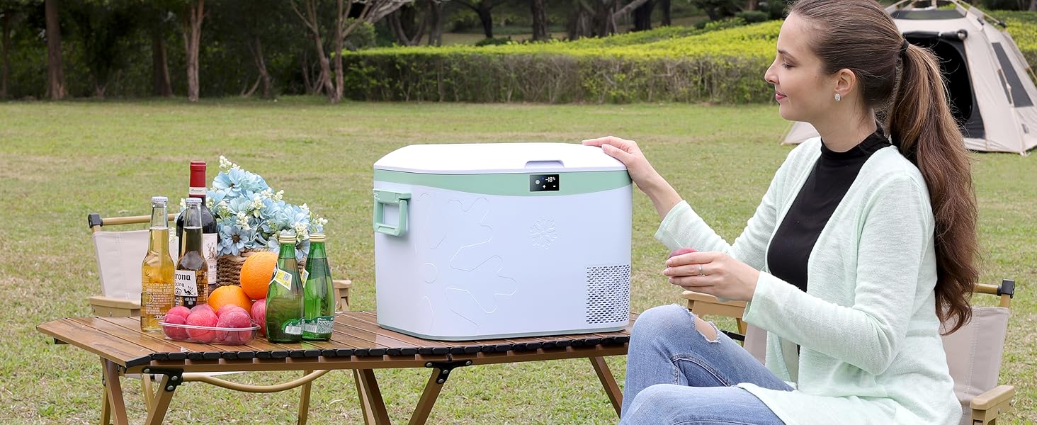 Автохолодильник BINGI 18л портативний 12/24V та 230V, термобокс для авто, кемпінгу, дому (від +15°C до -18°C)