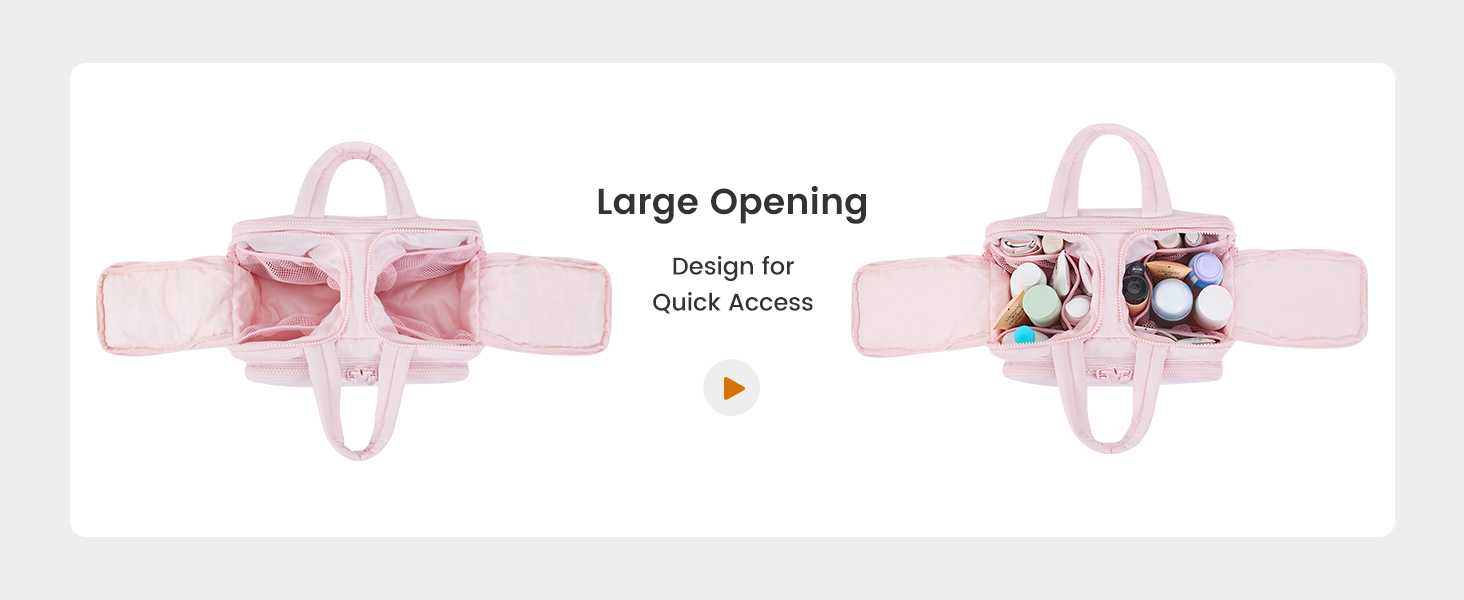 Сумка для косметики OVEVOOK для жінок, велика, з водонепроникним відділенням, рожева (L, блакитна)