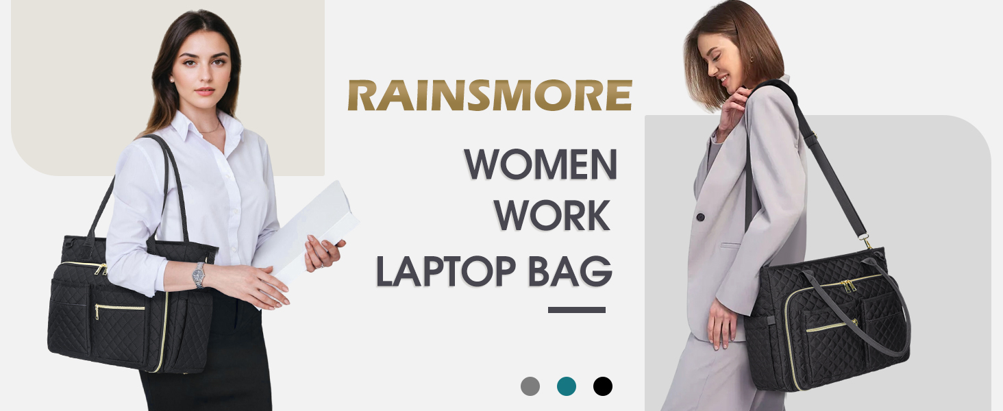 Сумка для ноутбука RAINSMORE 17.3 дюймів — жіноча ділова сумка-портфель для вчителів, чорна