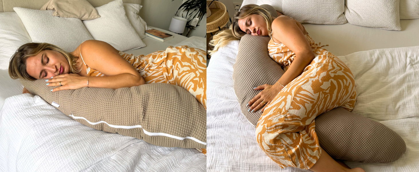 Подушка для годування HOBEA-Germany 190x76 см XXL, подушка для вагітних та сну на боці, з органічної бавовни (Колір: Ліс)