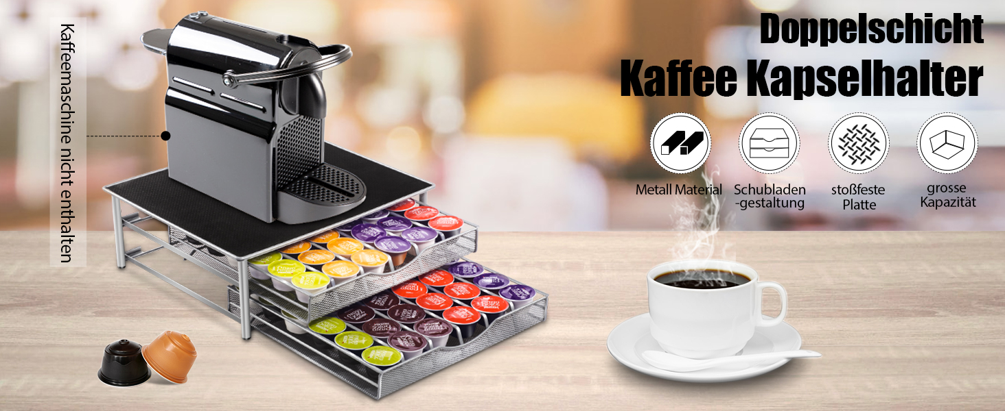 Тримач для капсул кави MASTERTOP для Dolce Gusto, 2 яруси, 72 капсули, органайзер, з мікрофіброю для чищення
