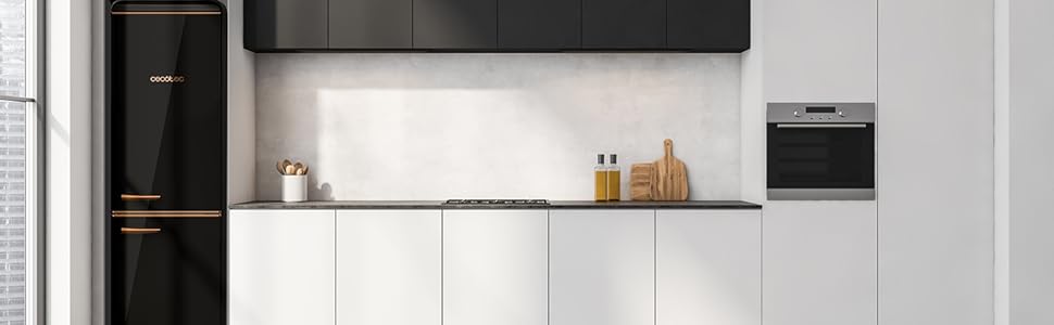 Міні-холодильник Cecotec Bolero CoolMarket TT Origin 45: 300л, LED, відкривачка, чорний, вінтажний стиль